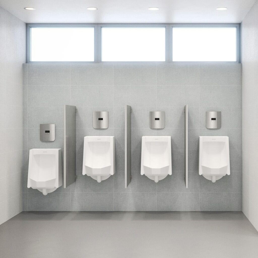 Clean white urinals